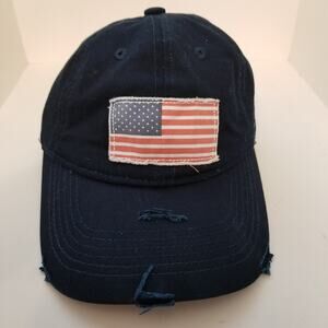 American Beauty Flag Hat Women's Distressed Navy Adjustable Icing Brand